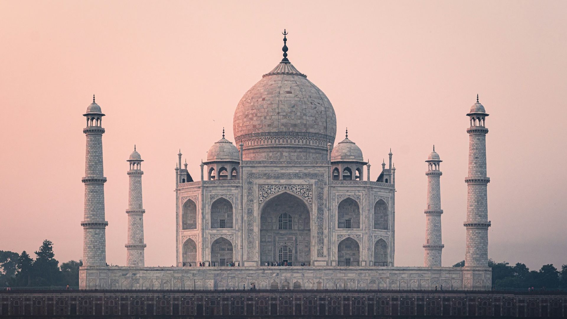 Taj Mahal in Agra at soft morning light